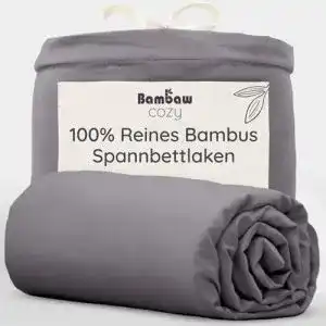 Allergiker-Bettwäsche Bambaw Dunkelgraues Spannbettlaken