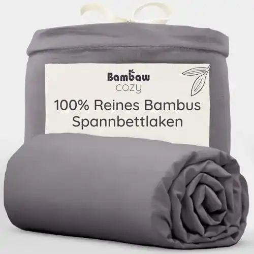 Allergiker-Bettwäsche Bambaw Dunkelgraues Spannbettlaken