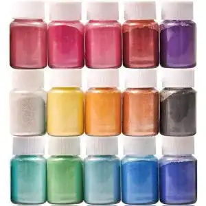 Seifenfarbe DEWEL 15er×10ml Epoxidharz Farbe, Metallic