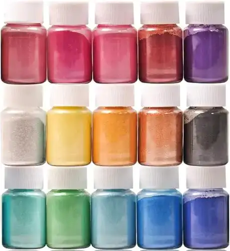 Epoxidharz-Farbe DEWEL 15er×10ml Epoxidharz Farbe, Metallic