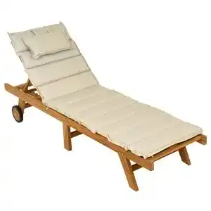 Teak-Gartenliege Nexos DIVERO Sonnenliege klappbar inkl. Räder