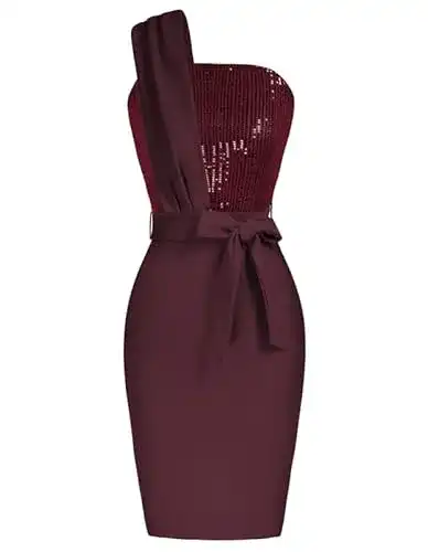 Abendkleid kurz GRACE KARIN Pailletten Patchwork Bodycon Kleid
