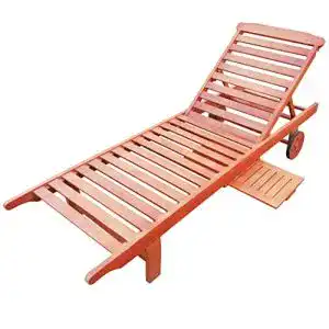 Sonnenliege KMH ® Gartenliege aus massivem Eukalyptusholz