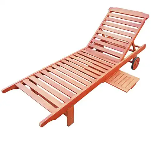 Sonnenliege KMH ® Gartenliege aus massivem Eukalyptusholz
