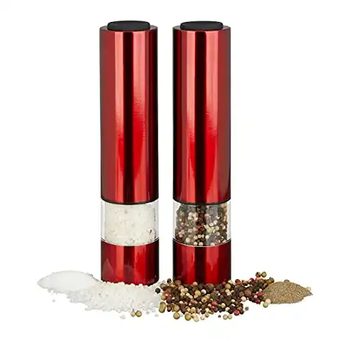 Elektrische Salz- und Pfeffermühle Relaxdays, 2er Set, stylisch
