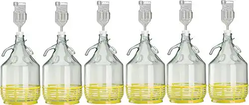 Gärballon lilawelt24 6 x Set 5L Bügelflasche + Stopfen