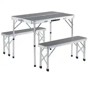 Campingtisch-Set Casaria Alu Koffertisch Klappbar 2 Bänke