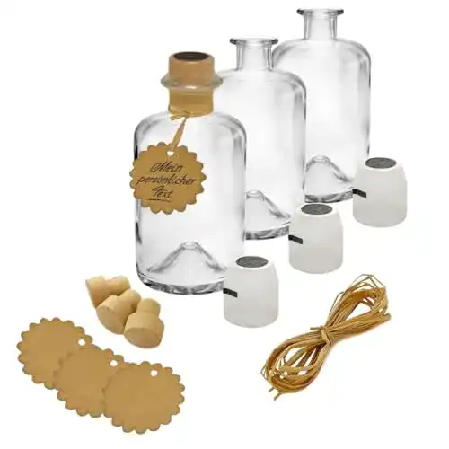 Apothekerflasche Geniess-Bar! 3x 500 ml leer Komplettset