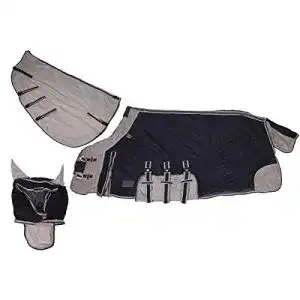 Fliegendecke Pferd QHP Fliegendecke mit Hals, Maske (120)