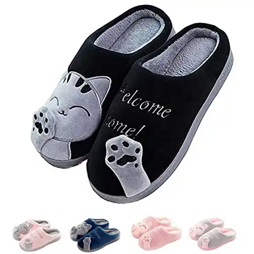 Hausschuhe Damen SHAINE Winter Herren Baumwolle Katze Pantoffeln