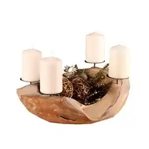 Adventskranz Holz Ambientehome Adventskranz Teak rund