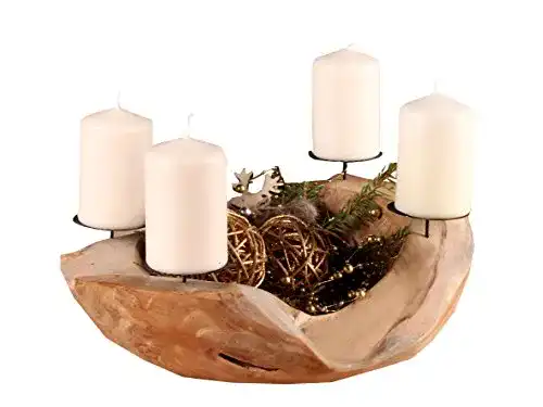 Adventskranz Holz Ambientehome Adventskranz Teak rund