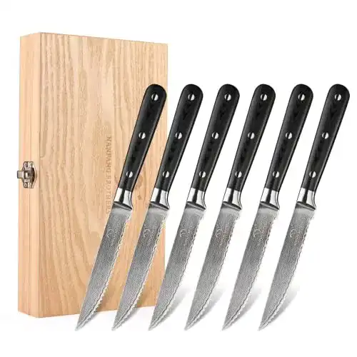 Damast-Steakmesser NANFANG BROTHERS Damaskus gezackt