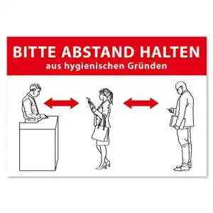 Abstand-Schild Typographus Hinweis Aufkleber | Abstand halten!