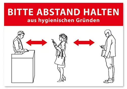 Abstand-Schild Typographus Hinweis Aufkleber | Abstand halten!