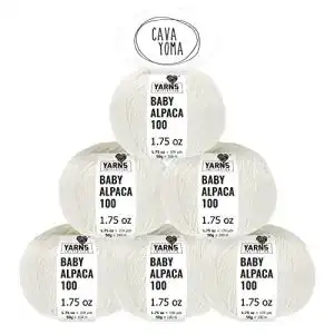 Alpakawolle CAVAYOMA 100 % Baby-Alpaka-Garn, 300 g Garnset