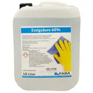 Essigsäure FABA 60% Essigessenz C2H4O2 Reiniger Entkalker 10 L