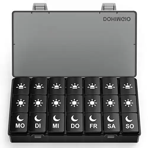Medikamentendosierer DOHIMGIO Tablettenbox 7 Tage 3 Fächer