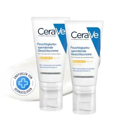 Die beste Cerave-Feuchtigkeitslotion CeraVe Feuchtigkeitsspendend 2 x 52ml 2026 Test Bestseller Cerave-Feuchtigkeitslotion CeraVe Feuchtigkeitsspendend 2 x 52ml