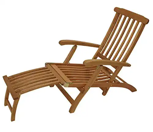 Liegestuhl Holz DEGAMO Deckchair Maine mit Fussteil