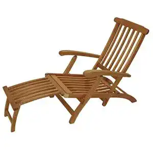 Deckchair DEGAMO Maine mit Fussteil aus Eukalyptus Hartholz