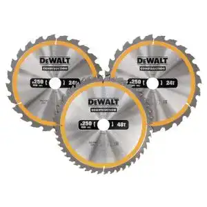 Kreissägeblatt 250×30 DEWALT Kreissägeblatt-Set 3er Pack