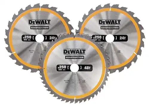 Kreissägeblatt 250×30 DEWALT Kreissägeblatt-Set 3er Pack
