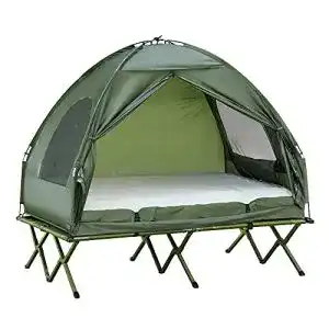 Feldbett mit Zelt Outsunny Erhöhtes Campingbett und Zelt