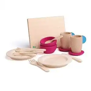 Erzi-Holzspielzeug Erzi 10679 Geschirrset aus Holz, Kinderküche