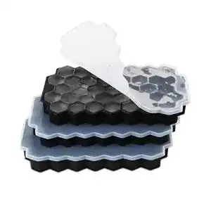 Eiswürfelform mit Deckel dowowdo, 3er Pack 37-Fach mit Deckel