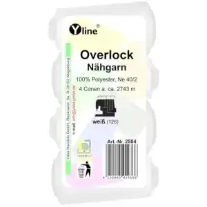 Overlockgarn Yline 4 Stück Spulen Overlock – Nähgarn, weiß