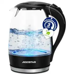 Wasserkocher Aigostar Adam, Borosilikat Glas, LED-Beleuchtung