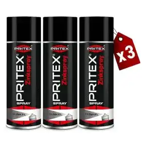 Zinkspray PRITEX Dunkel 3 x 400ml Grundierung Rostschutz