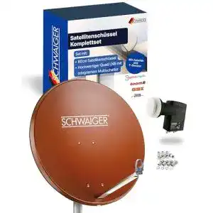 Schwaiger-Satellitenschüssel SCHWAIGER 555 mit Quad LNB