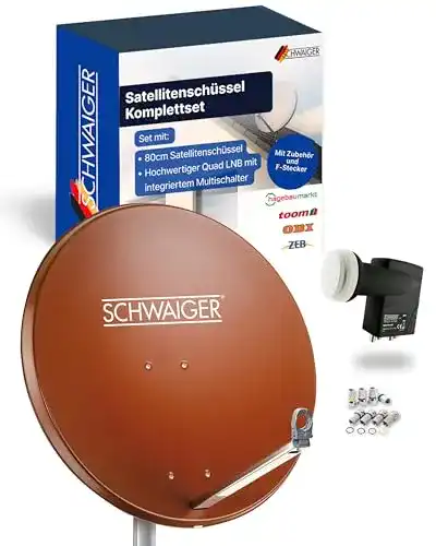 Schwaiger-Satellitenschüssel SCHWAIGER 555 mit Quad LNB
