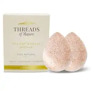 Konjac-Schwamm Threads of Nature (2er-Pack), Walnuss infundiert