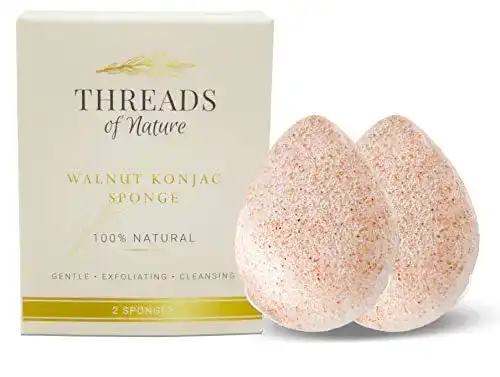 Konjac-Schwamm Threads of Nature (2er-Pack), Walnuss infundiert