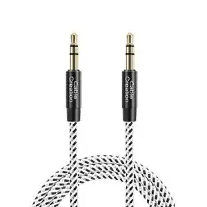 Aux-Kabel CableCreation 3.5mm Aux Kabel, Schwarz & Weiß