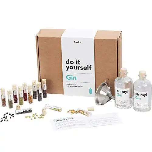 Gin-Set Foodist Gin Baukasten mit 38% Ansatzalkohol, Gin Set