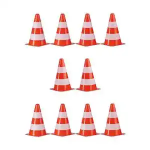 Pylone Relaxdays Warnkegel 10er Set, stapelbar, Verkehrshütchen