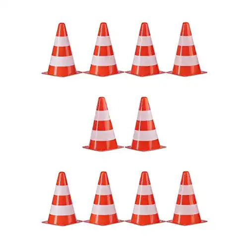 Pylone Relaxdays Warnkegel 10er Set, stapelbar, Verkehrshütchen