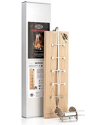 Flammlachsbrett Axtschlag Premium Kirschholz extrastark