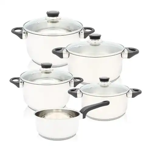 Krüger Töpfe Krüger Karl Kochtopf-Set, Edelstahl, 5-Teilig