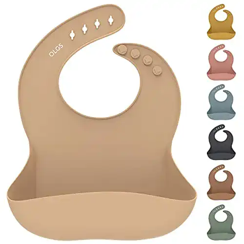 Silikon-Lätzchen Olgs Silikon Baby Lätzchen mit Auffangschale