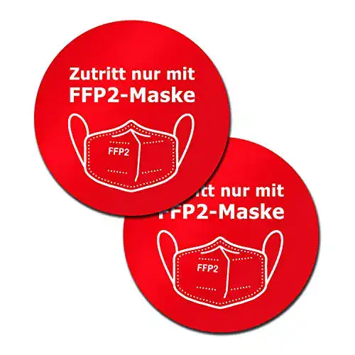 Maskenpflicht-Aufkleber FFP2 PrintAttack P035 2er Set – Hinweis