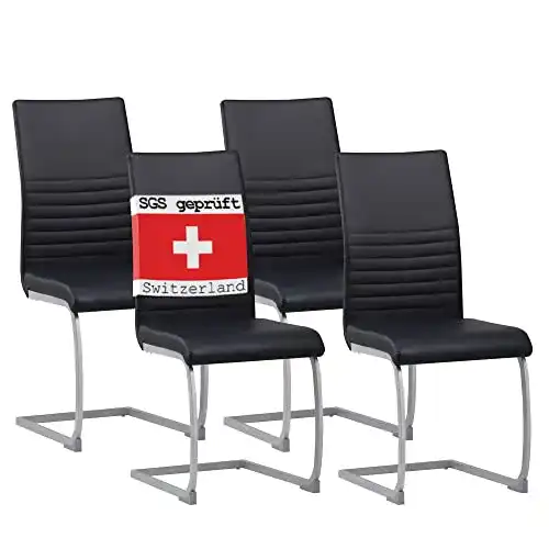 Schwingstuhl ALBATROS Freischwinger Murano 4-er Set Schwarz