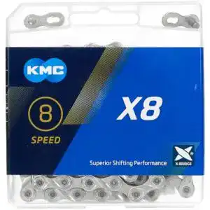 Fahrradketten KMC Unisex – Erwachsene X8 Silver 8-Fach Kette