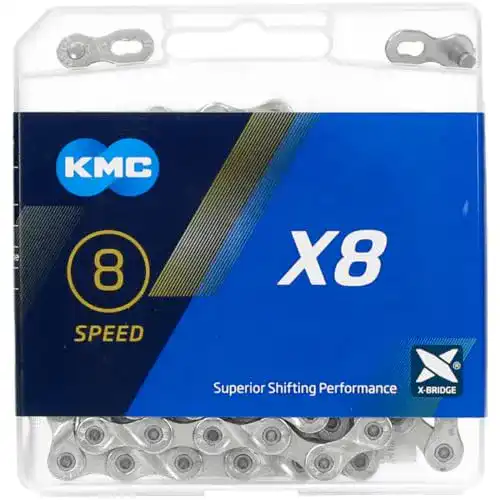 Fahrradketten KMC Unisex – Erwachsene X8 Silver 8-Fach Kette