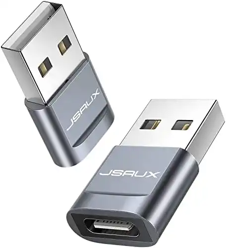 USB 2.0 auf USB-C JSAUX USB A auf USB C Buchse Adapter, 2 Stck.