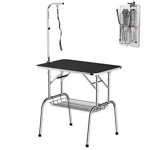 Trimmtisch Pawhut Alu Tierpflegetisch Schertisch mit Korb
